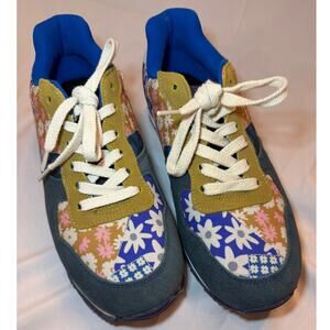 Inkkas Patchwork Floral Sneakers, Size 9 Women’s Canvas Retro Colorblock